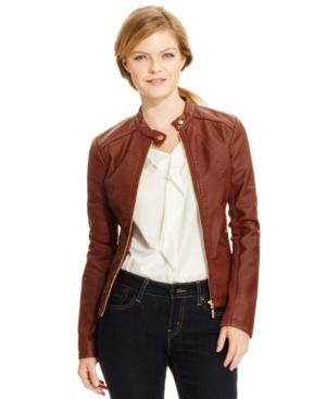 Ivanka Trump Faux-leather Moto Jacket