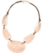 Inc International Concepts Rose Gold-tone Corded Resin Disc Drama Necklace, Only At Macy's