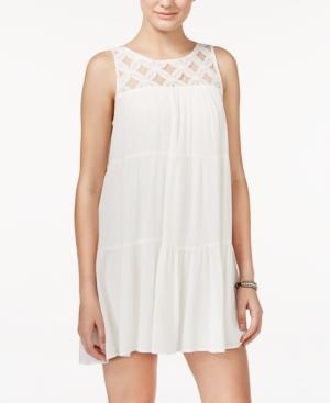 Teeze Me Juniors' Crochet-trim Gauze Shift Dress