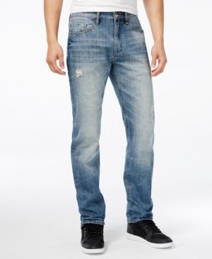 Sean John Snowblasted Destructed Straight-fit Jeans