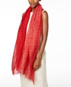 Eileen Fisher Organic Cotton-linen-blend Striped Scarf