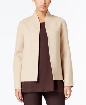 Eileen Fisher Open-front High-collar Jacket
