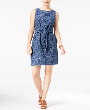 Tommy Hilfiger Saskia Paisley-print Belted Fit & Flare Dress