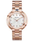 Bulova Women's Rubaiyat Diamond-accent Rose Gold-tone Stainless Steel Bracelet Watch 35mm