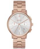 Dkny Women's Chronograph Willoughby Rose Gold-tone Stainless Steel Bracelet Watch 36mm Ny2541