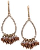 Lonna & Lilly Gold-tone Crystal Pave Shaky Bead Drop Earrings