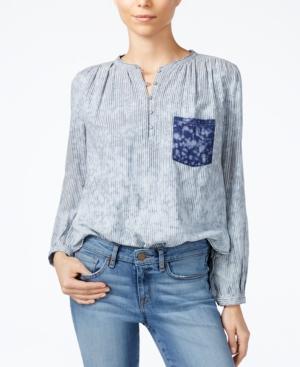 William Rast Anastasia Striped Pocket Top