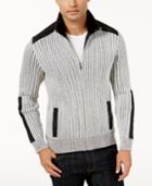 Inc International Concepts Men's Mixed Media Sweater-jacket, Created For Macy's