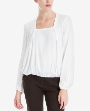 Max Studio London Square-neck Pleated Top