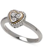 Diamond Heart Ring In 14k Gold Over Sterling Silver (1/10 Ct. T.w.)
