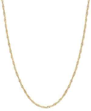 14k Gold Necklace, 24" Hollow Singapore Chain