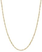 14k Gold Necklace, 24" Hollow Singapore Chain