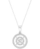 Magnificence Diamond Double Open Halo Pendant Necklace (1/4 Ct. T.w.) In 14k White Gold