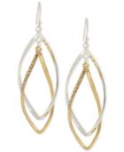 Touch Of Silver Two-tone Interlocking Drop Earrings