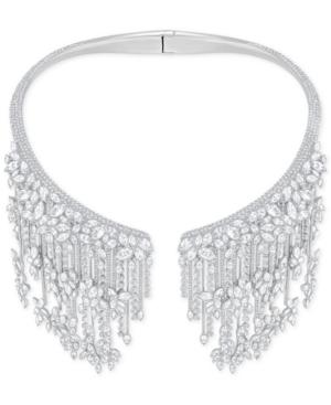 Swarovski Silver-tone Crystal Torque Necklace