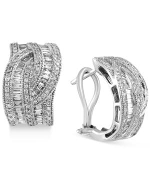 Classique By Effy Diamond Interwoven Hoop Earrings (1-3/8 Ct. T.w.) In 14k Gold & White Gold