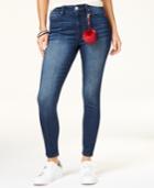 Tinseltown Juniors' High-waist Skinny Jeans With Pom-pom
