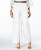 Alfani Metallic-trim Pleated Palazzo Pants, Only At Macy's