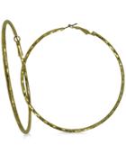 Guess Gold-tone Large Textured Hoop Earrings
