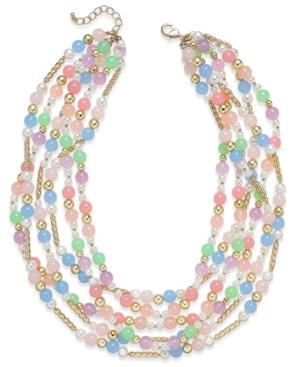 Charter Club Gold-tone Multi-layer Beaded Collar Necklace, Only At Macy's