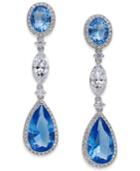 Danori Silver-tone Colored Crystal Drop Earrings, Created For Macy's