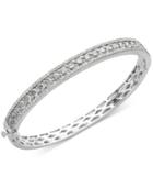 Arabella Sterling Silver White Swarovski Zirconia Bangle Bracelet (9-1/3 Ct. T.w)