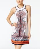Trixxi Printed Crochet-trim Halter Dress