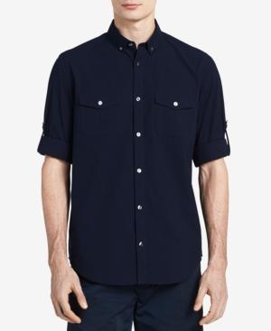 Calvin Klein Men's Classic-fit Roll-tab Sleeve Shirt