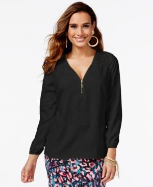 Thalia Sodi Lace Zippered Blouse, Only At Macy's