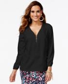 Thalia Sodi Lace Zippered Blouse, Only At Macy's