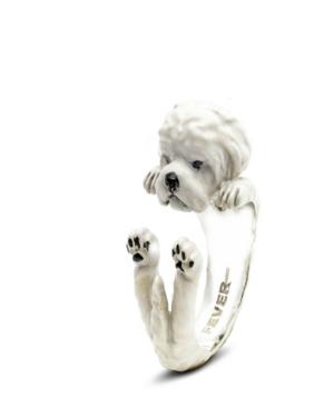 Maltese Hug Ring In Sterling Silver And Enamel