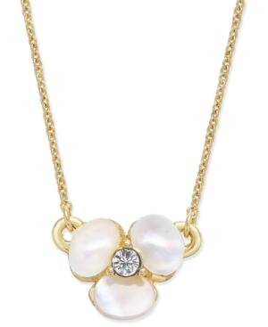 Kate Spade New York Gold-tone Pave & Mother-of-pearl Flower Pendant Necklace
