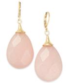 Inc Gold-tone Pink Faceted Stone Drop Earrings