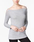 Bar Iii Ribbed Lattice-detail Sweater, Only At Macy's