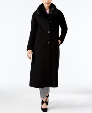 Jones New York Faux-fur-collar Maxi Coat
