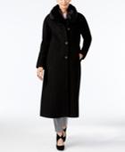Jones New York Faux-fur-collar Maxi Coat