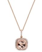 Blush By Effy Morganite (2-7/8 Ct. T.w.) And Diamond (1/4 Ct. T.w.) Pendant Necklace In 14k Rose Gold