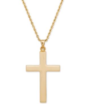 Polished Cross Pendant Necklace In 14k Gold