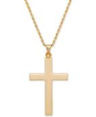Polished Cross Pendant Necklace In 14k Gold