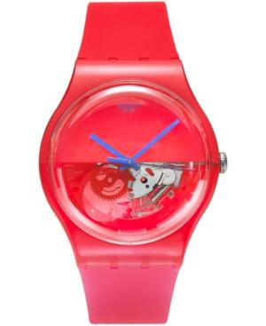 Swatch Unisex Swiss Dipred Red Silicone Strap Watch 41mm Suor103