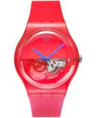 Swatch Unisex Swiss Dipred Red Silicone Strap Watch 41mm Suor103