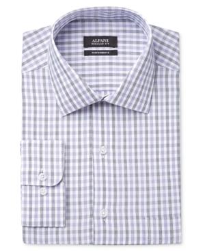 Alfani Men's Classic/regular-fit Performance Stretch Easy Care Grape Hairline Check Dress Shirt, Only At Macy's