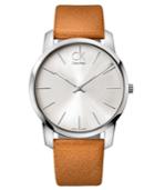Calvin Klein Watch, Men's Swiss City Brown Leather Strap 43mm K2g21138