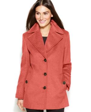 Calvin Klein Petite Wool-cashmere Blend Single-breasted Peacoat