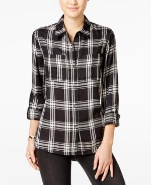 Jessica Simpson Dion High-low Plaid Shirt