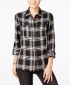 Jessica Simpson Dion High-low Plaid Shirt
