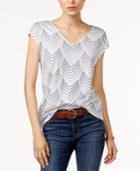 Tommy Hilfiger Luisa V-neck Printed Top, Only At Macy's