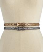 Inc International Concepts Metallic Texture 2-for-1 Skinny Belts, Only At Macy's
