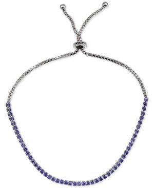 Giani Bernini Purple Cubic Zirconia Slider Bracelet In Sterling Silver, Only At Macy's
