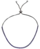 Giani Bernini Purple Cubic Zirconia Slider Bracelet In Sterling Silver, Only At Macy's
